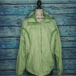 Columbia Green Ski Jacket Hooded Lightweight